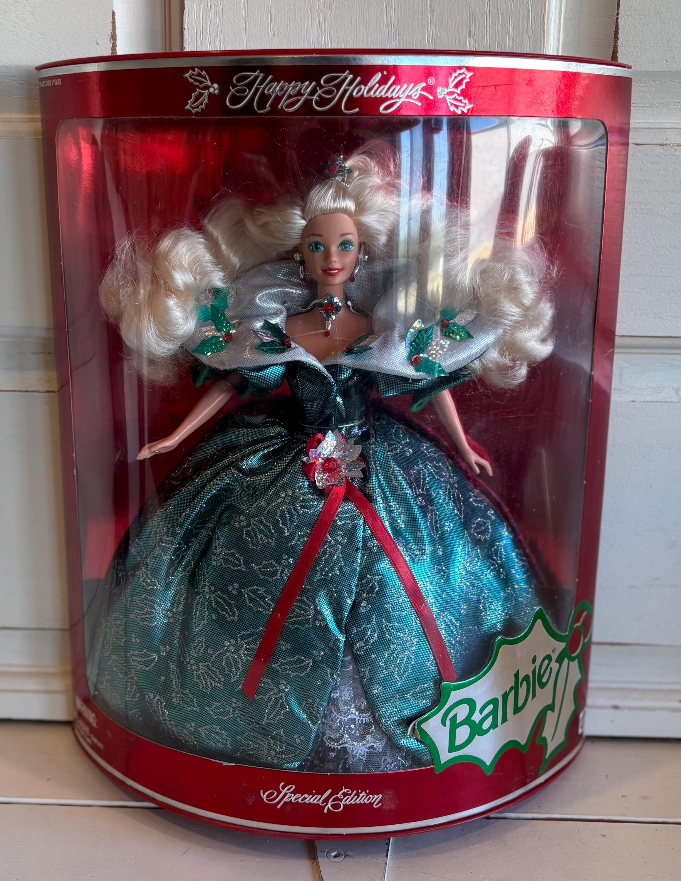 Vintage 1995 Happy Holidays Barbie Special Edition Doll, MIB - Etsy