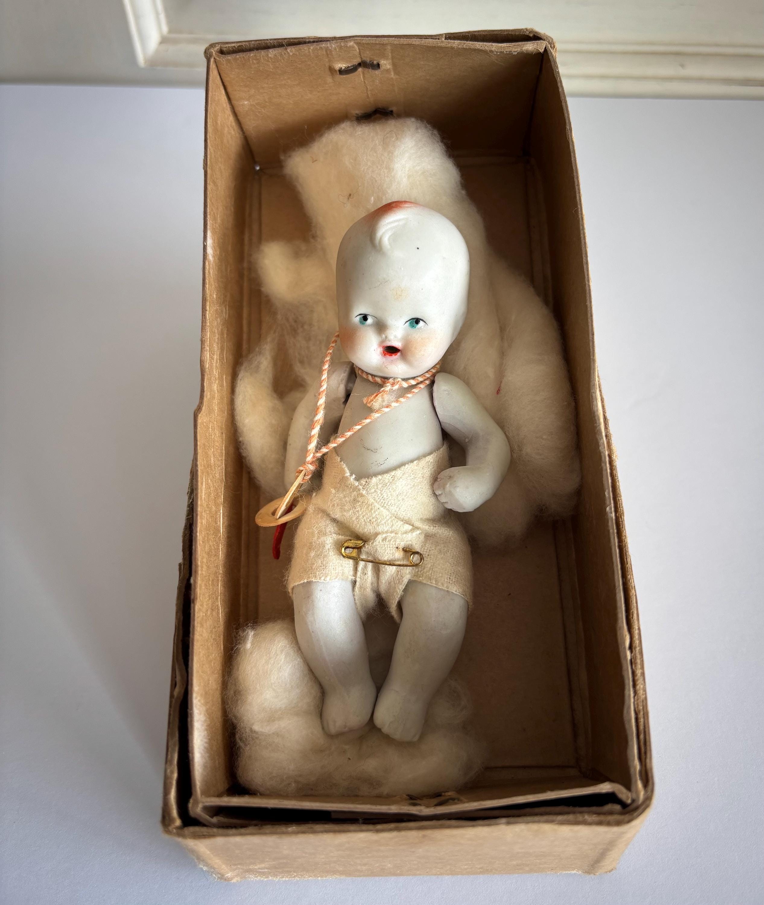 Vintage Bisque Porcelain Baby Doll With Movable Arms & Legs. Made