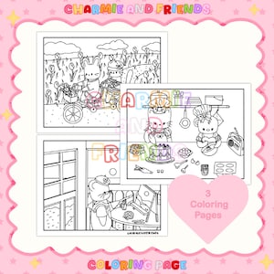 Charmie and Friends: Joyful moments spring summer baking coloring printables | Pack of 3