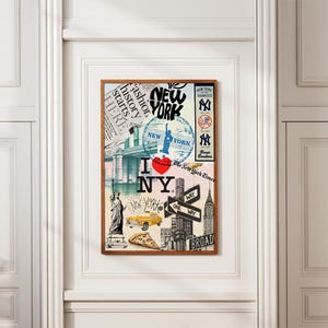 New York City-poster San Francisco-poster Houston-poster Collagekonst Vintage-poster Väggkonst Väggkonst Heminredning Canvastavla oramad