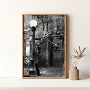 Singin&#39; in the Rain Poster Movie Poster Black And White Art Vintage Poster Painting Art Retro Print Wall Art Canvas Print Unframed