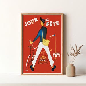 Póster de Jour de Fete, póster vintage, impresión retro, arte de pared, impresión en lienzo sin marco