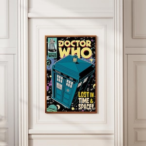 Tardis Cat Poster Doctor Who Poster Movie Poster Vintage Poster Retro Print Wall Art Home Decor Christmas Gifts Canvas Print Unframed