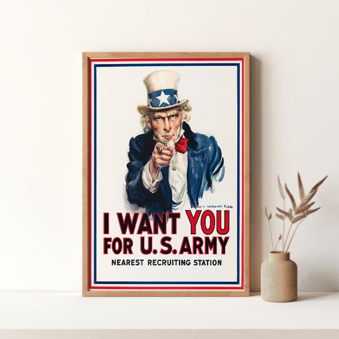 I WANT YOU Poster Vintage Poster Retro Print Wall Art Canvas Print ...