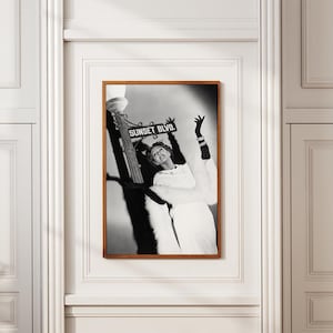 Sunset Blvd Poster Movie Poster Black And White Art Vintage Poster Retro Print Wall Art Home Decor Christmas Gifts Canvas Print Unframed