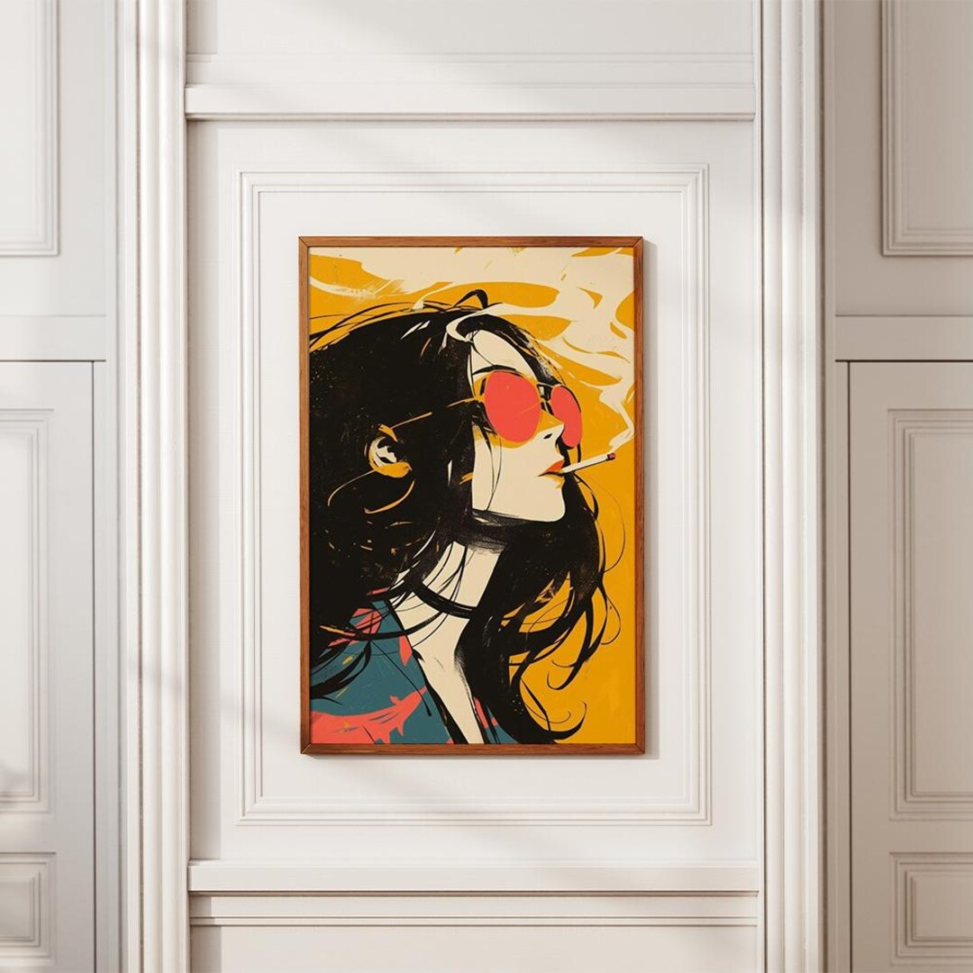 Smoking Woman Poster Vintage Poster Retro Print Wall Art Home Decor ...