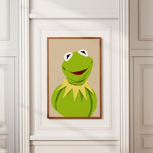 Póster de la Rana Gustavo, personaje ficticio, póster de Los Teleñecos, póster de película, impresión retro, arte de pared, decoración del hogar, regalos, impresión en lienzo sin marco