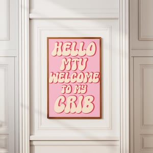 Bonjour MTV, affiche bienvenue dans mon berceau, affiche vintage, impression rétro, art mural, décoration d'intérieur, cadeaux de noël, impression sur toile, sans cadre