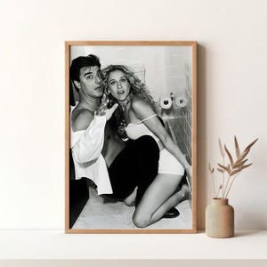Carrie and Mr Big Poster Filmplakat Schwarz Weiß Kunst Vintage Plakat Retro Print Wand Kunst Leinwand Druck Ungerahmt