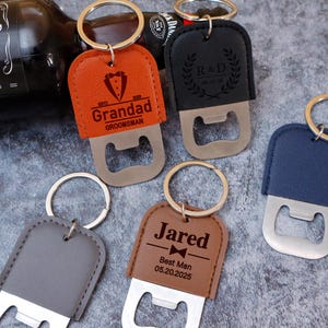 Personalized Bottle Opener Keychain, Logo Bottle Opener, Custom Engraved Bottle Opener, Keyring Boyfriend Gift, Gift For Him, Groomsmen Gift