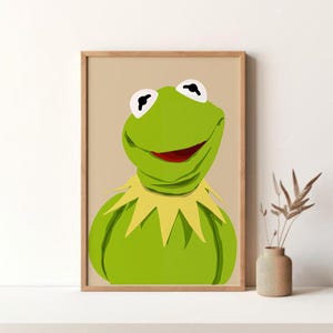 Póster de la Rana Gustavo, personaje ficticio, póster de Los Teleñecos, póster de película, póster vintage, impresión retro, arte de pared, impresión en lienzo sin marco
