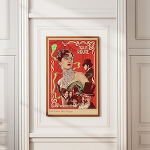 Póster de película Moulin Rouge, póster vintage, impresión retro, arte de pared, decoración del hogar, regalos de Navidad, impresión en lienzo sin marco