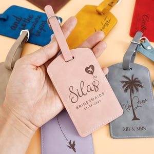 Personalised Luggage Tag Leather Luggage Tags Wedding Favors Wedding Escort Suitcase Tags Travel Set Birthday Gift