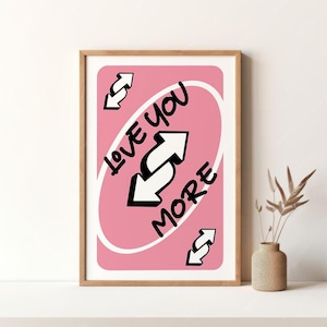 Love You More Poster Spielkarte Poster Vintage Plakat Retro Druck Wand Kunst Leinwand Druck Ungerahmt