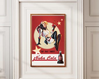 Nuka Cola Girl Poster Vintage Poster Retro Print Wall Art Home Decor Christmas Gifts Canvas Print Unframed