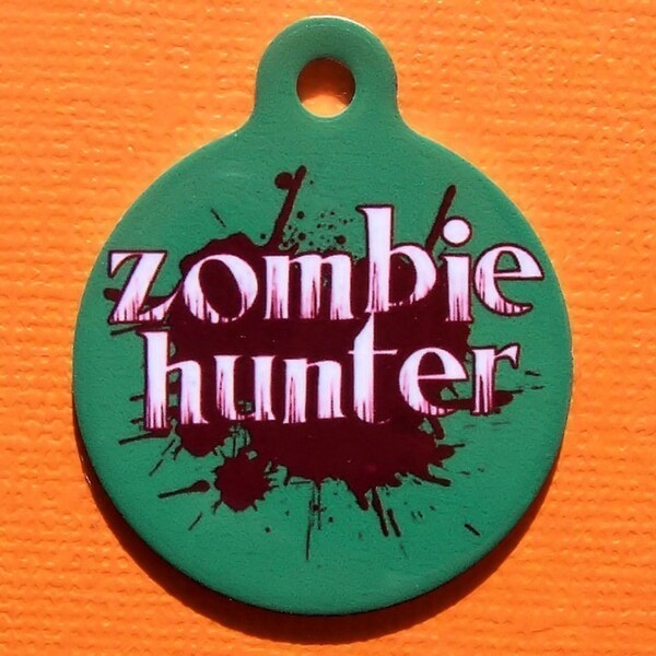 Zombie Hunter Metal Pet ID Tag