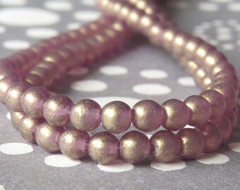 4mm Matte Transparent Amethyst Druk Bead 100 Pcs #GAB137