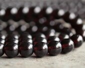 Brown Garnet 6mm Czech Glass Bead Round Druk - 50 pc
