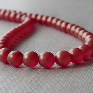 6mm Ruby Sueded Gold Perle de Verre Tchèque Ronde Druk : 50 pc Perle Rouge 6mm
