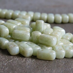 Pale Turquoise Stardust CzechMates Czech Glass Bead 6mm Two Hole Brick : LAST 50 pc Turquoise 6mm Brick
