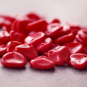 Opaque Red Czech Glass Bead 8mm Mini Rose Petal : 50 pc