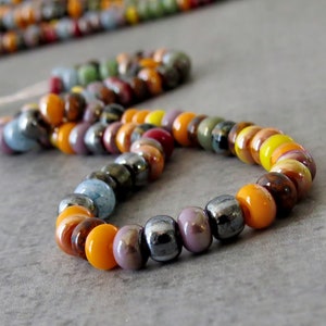 Indian Corn Striped Picasso Czech Glass Seed Bead 5/0 Luster Mix : 10 Inch Strand image 7