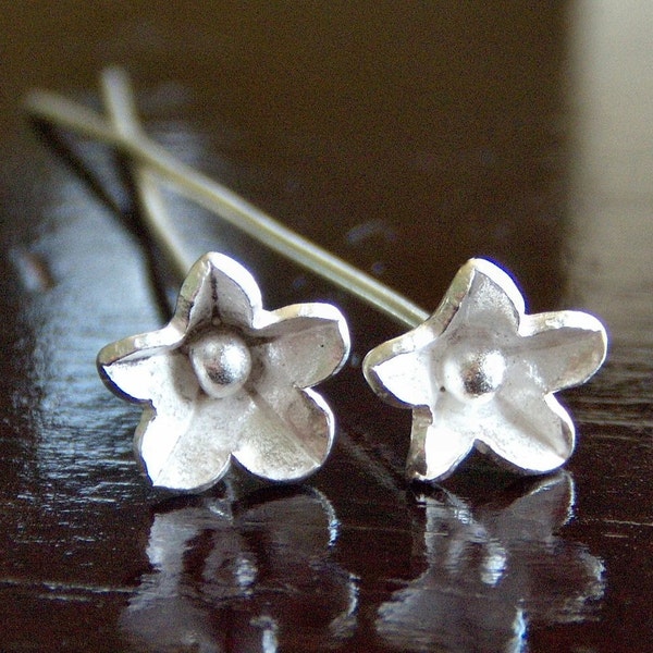 Karen Hill Tribe Fine Silver 22g 50mm Star Flower Head Pin - Last Two Pc