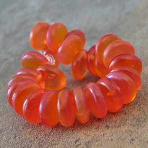 Hyazinthe Celestial Matte Lentil Tschechische Glas 6 mm Bead: Full Strand Orange Lentil Bead