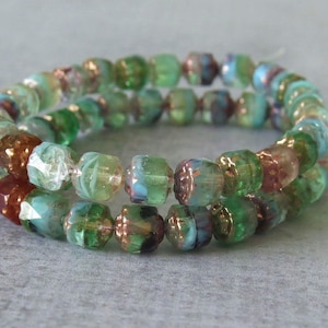 6mm Woodland Mix Czech Glass Cathedral Bead : LAST Full Strand Renaissance Bead