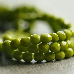 Czech Glass Bead Olive 3mm Faceted Round : 50 pc