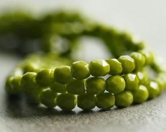 Czech Glass Bead Olive 3mm Faceted Round : 50 pc