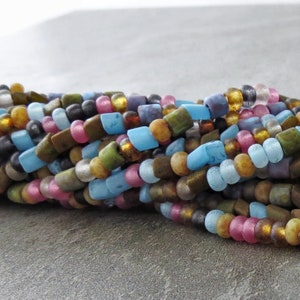 NEW Hydrangea Matte Picasso 6/0 Picasso Seed Tube Czech Glass Seed Bead Mix : 10 inch Strand 4mm Seed Mix image 4