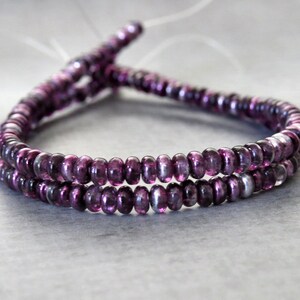 3mm Mirror Orchid Czech  Glass Bead Rondelle Spacer :  LAST 100 pc Orchid Rondelle Beads