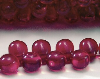 Ruby Red Czech Glass Bead 8x6mm Teardrop : 50 pc Red Tear Drop Beads