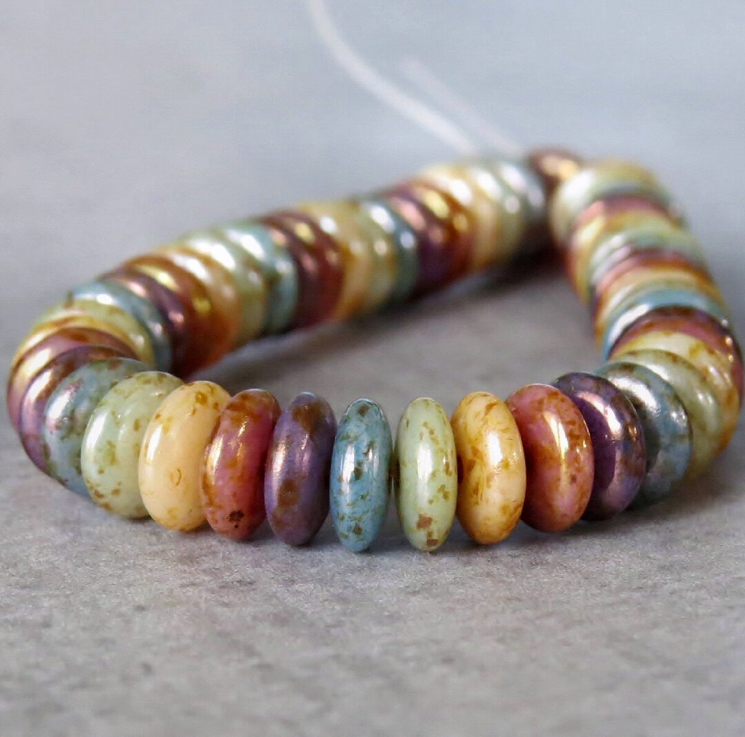 10 Czech Glass 12mm X 3mm Wavy Ripple Opaque Rondelle Spacer Beads – Czech Republic