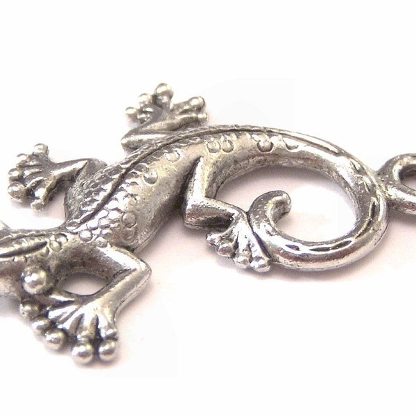 Pewter Little Lizard Charm : 2 pc