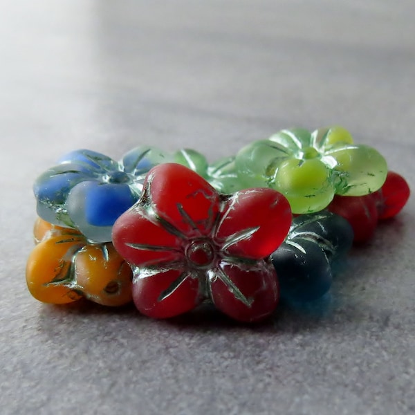 Glass Flower Beads Etsy
