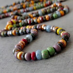 Indian Corn Striped Picasso Czech Glass Seed Bead 5/0 Luster Mix : 10 Inch Strand image 5