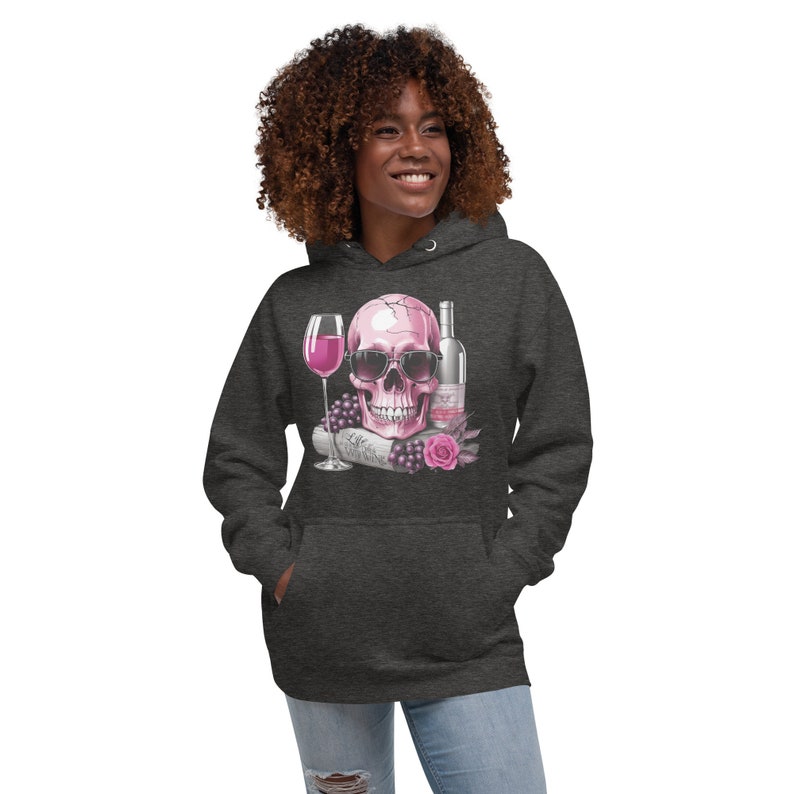 Hoodie: Vineyard Skulls - Pink