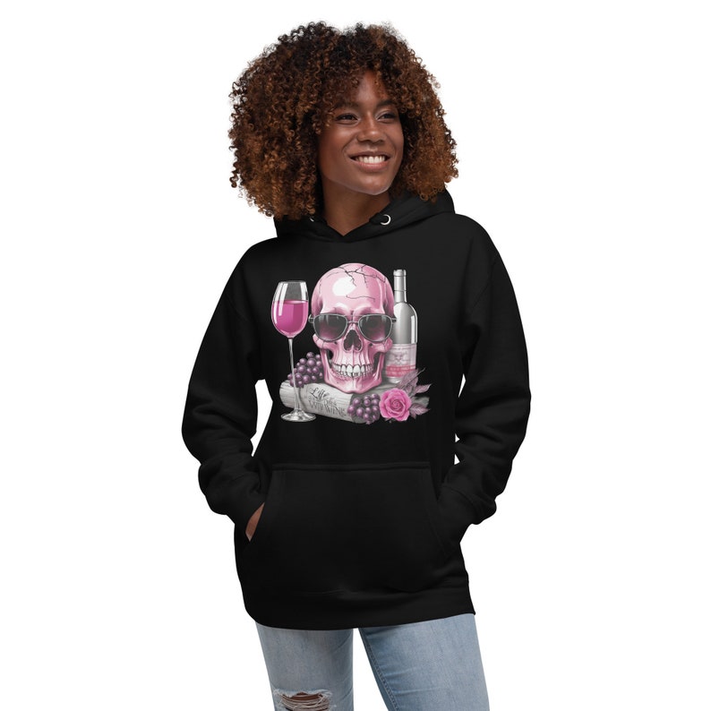 Hoodie: Vineyard Skulls - Pink