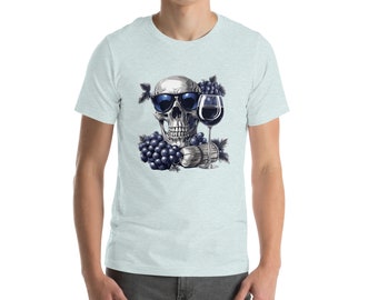 Shirt: Vineyard Skulls - Blue - Wine