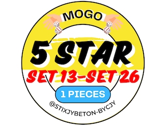 Ensemble d'autocollants 5 étoiles Mogo Prestige (1 pièce) du 13 au 26 (livraison rapide)