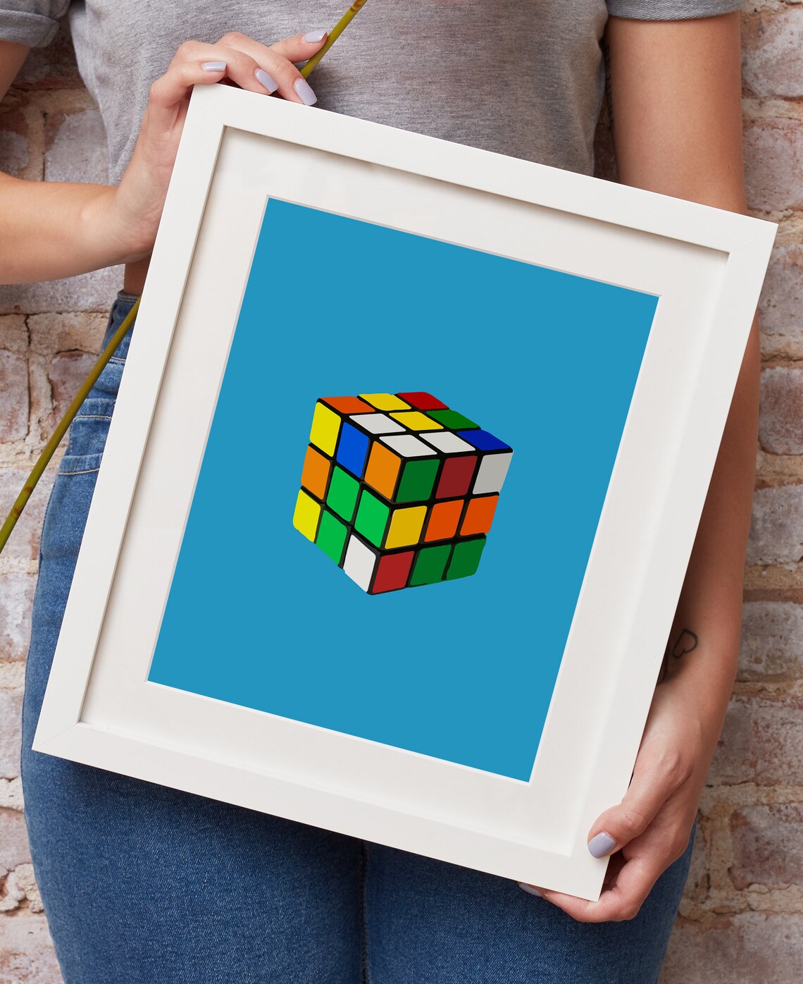 Rubic's Cube Print Rubik's Cube Wall Art Best Etsy