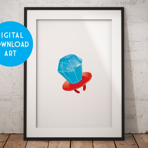 Colorful Ring-Pop Candy Print - Retro-Inspired Wall Art for Sweet Tooth Lovers and 90s Nostalgia, Printable Art, Digital Playroom Wall Art