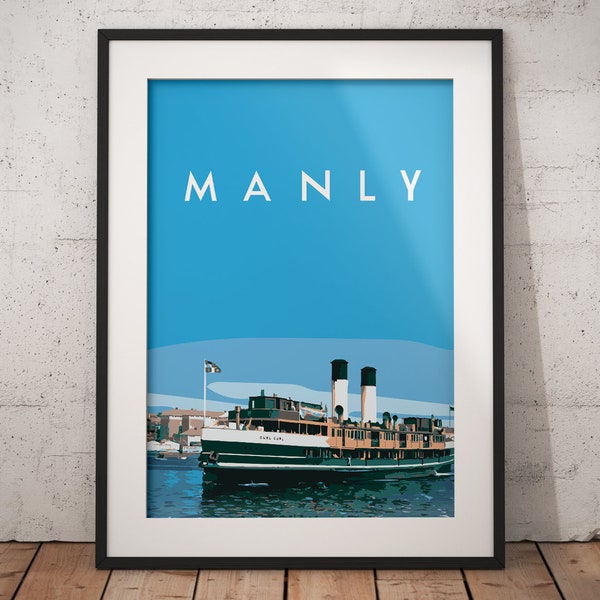 Manly ferry Print, Manly Wharf, Curl Curl, Sydney, Vintage Print, Northern Beaches, Australian Print, Printable, Popular Art