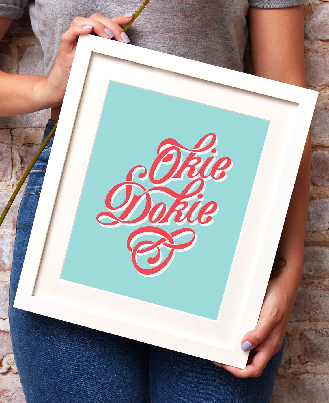 Okie Dokie Typographic Digital Print Okie Dokie Artichokie Etsy
