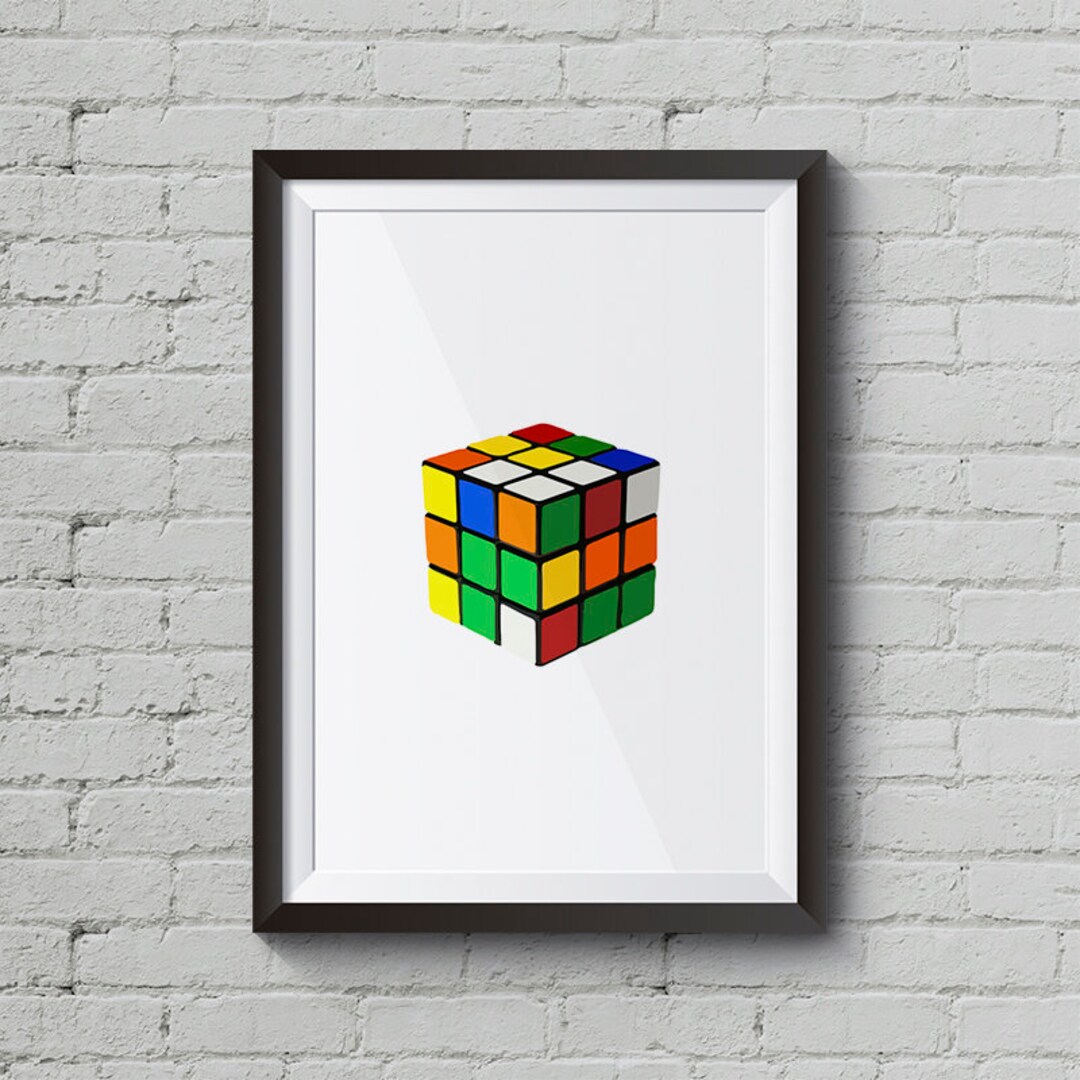 Rubic's Cube Print Rubik's Cube Wall Art Best Etsy
