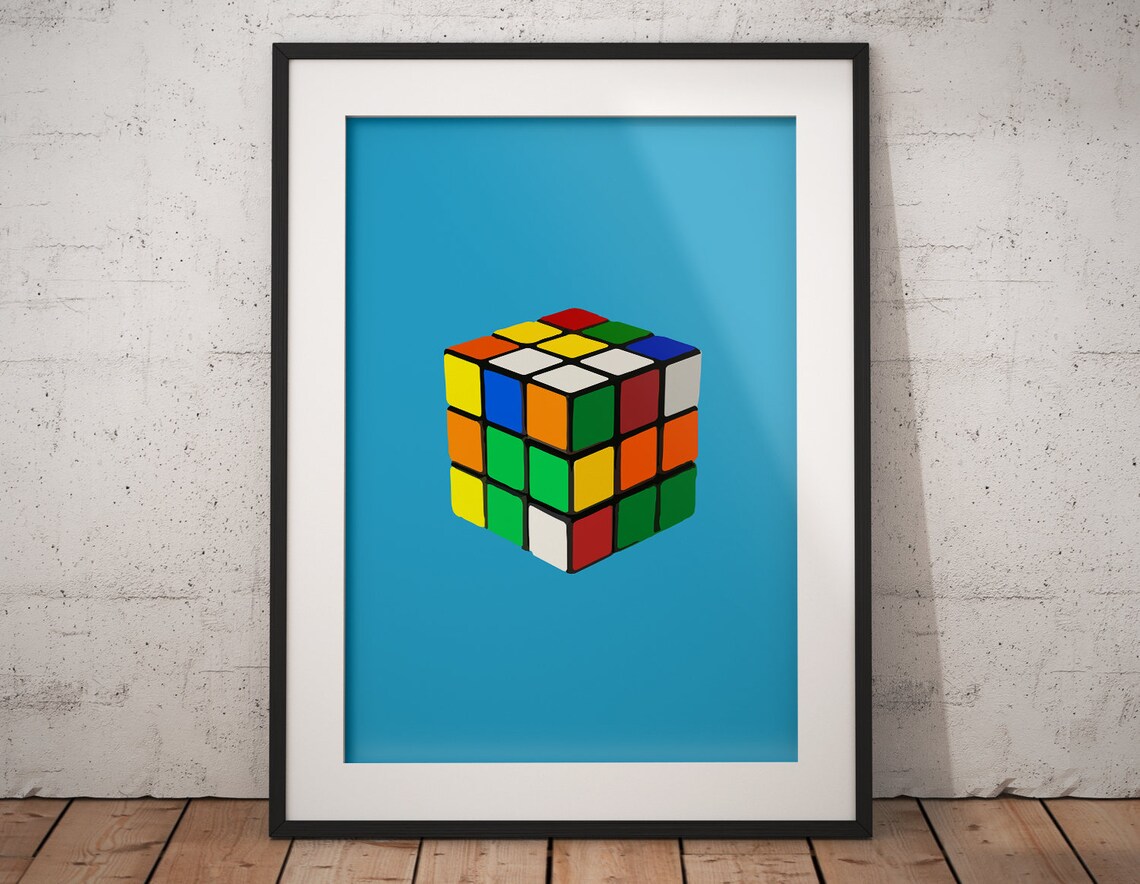 Rubic's Cube Print Rubik's Cube Wall Art Best Etsy