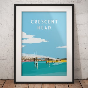 Crescent Head Lagoon Print, South West Rocks, Surf Poster, Aussie Wall Art, Australian Print, Retro Print, Digital Print, Popular Art