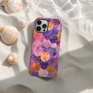 Fantasy Mermaid Scales Phone Case iPhone Samsung Google Pixel Tough Case Durable Protective Cover with Gloss or Matte Finish Gift for Women